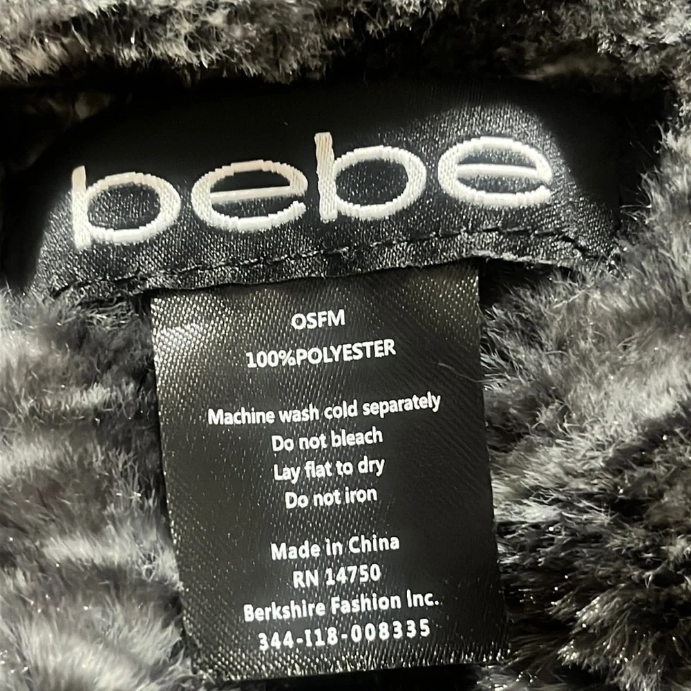 BEBE FAUX FUR INFINITY NECK WARMER GRAY SCARF.